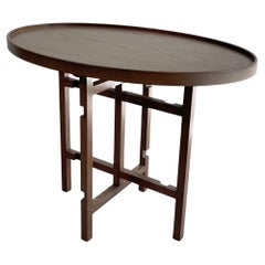 Retro Arts And Crafts Oval Walnut Side Table