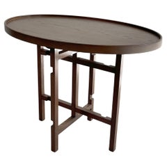 Arts And Crafts Oval Walnut Side Table