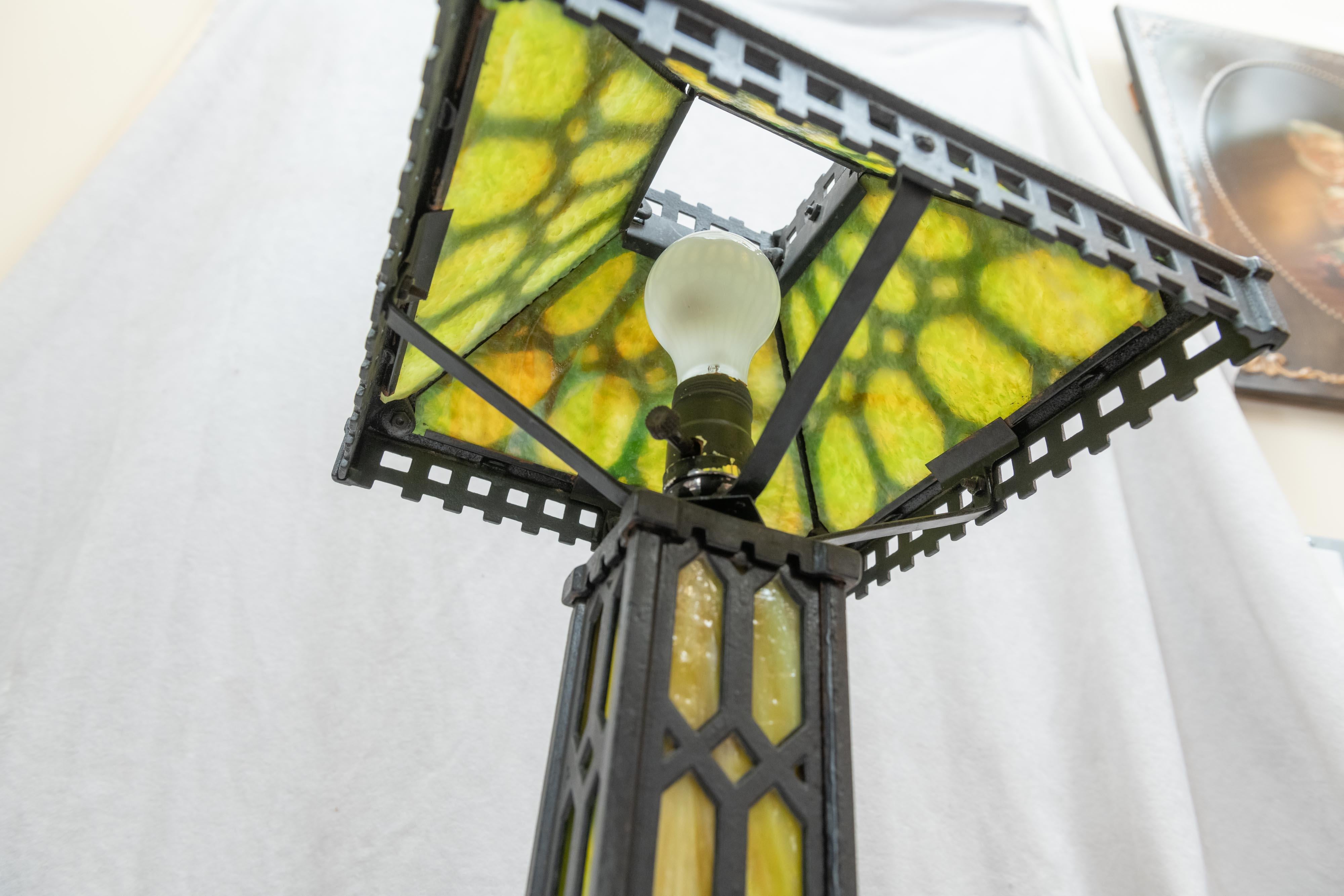 Early 20th Century Arts & Crafts Panel Lamp, circa 1910