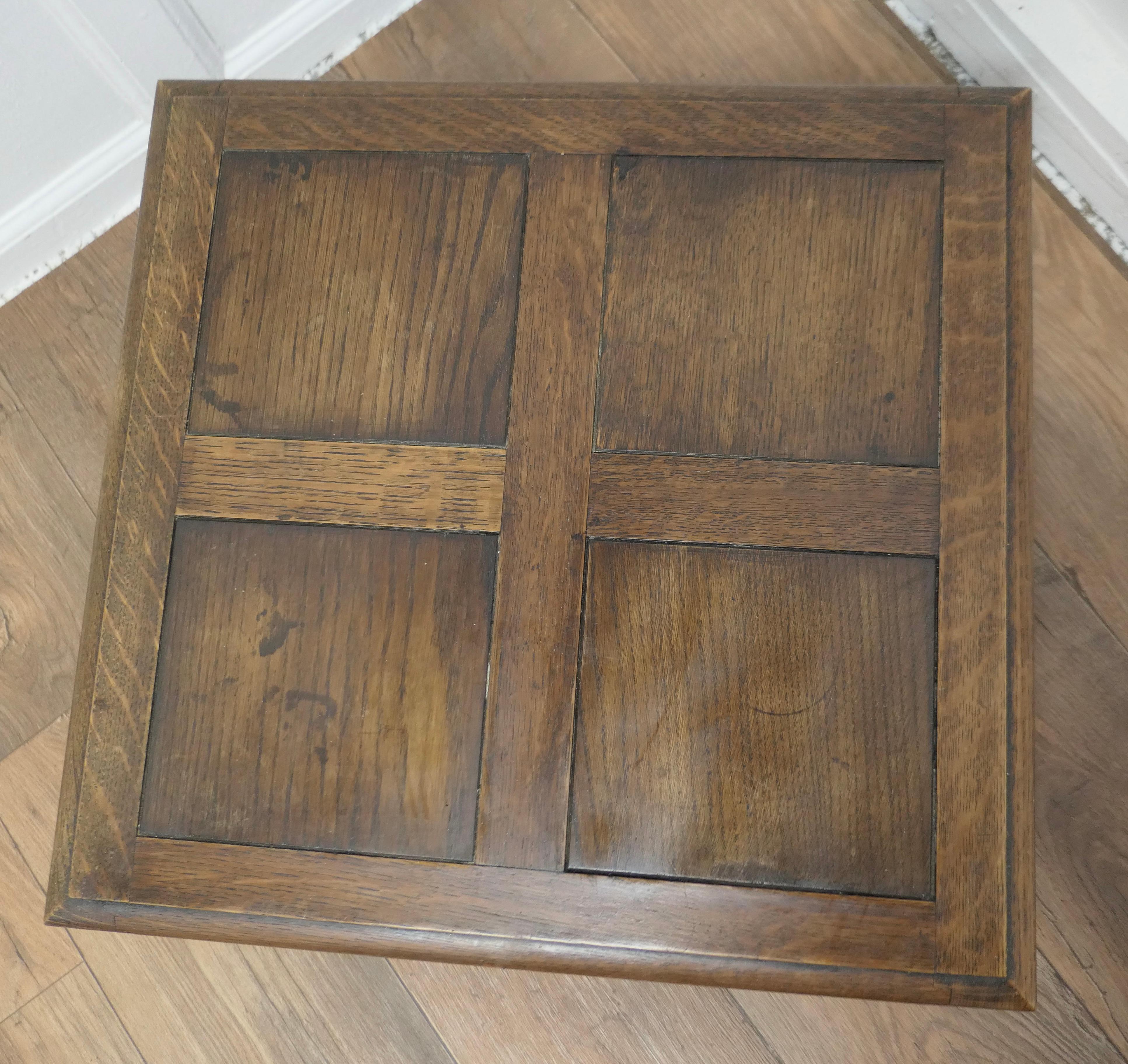 Arts and Crafts Panelled Oak Coffee or Low Table In Good Condition For Sale In Chillerton, Isle of Wight