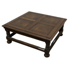 Arts and Crafts Panelled Oak Coffee or Low Table
