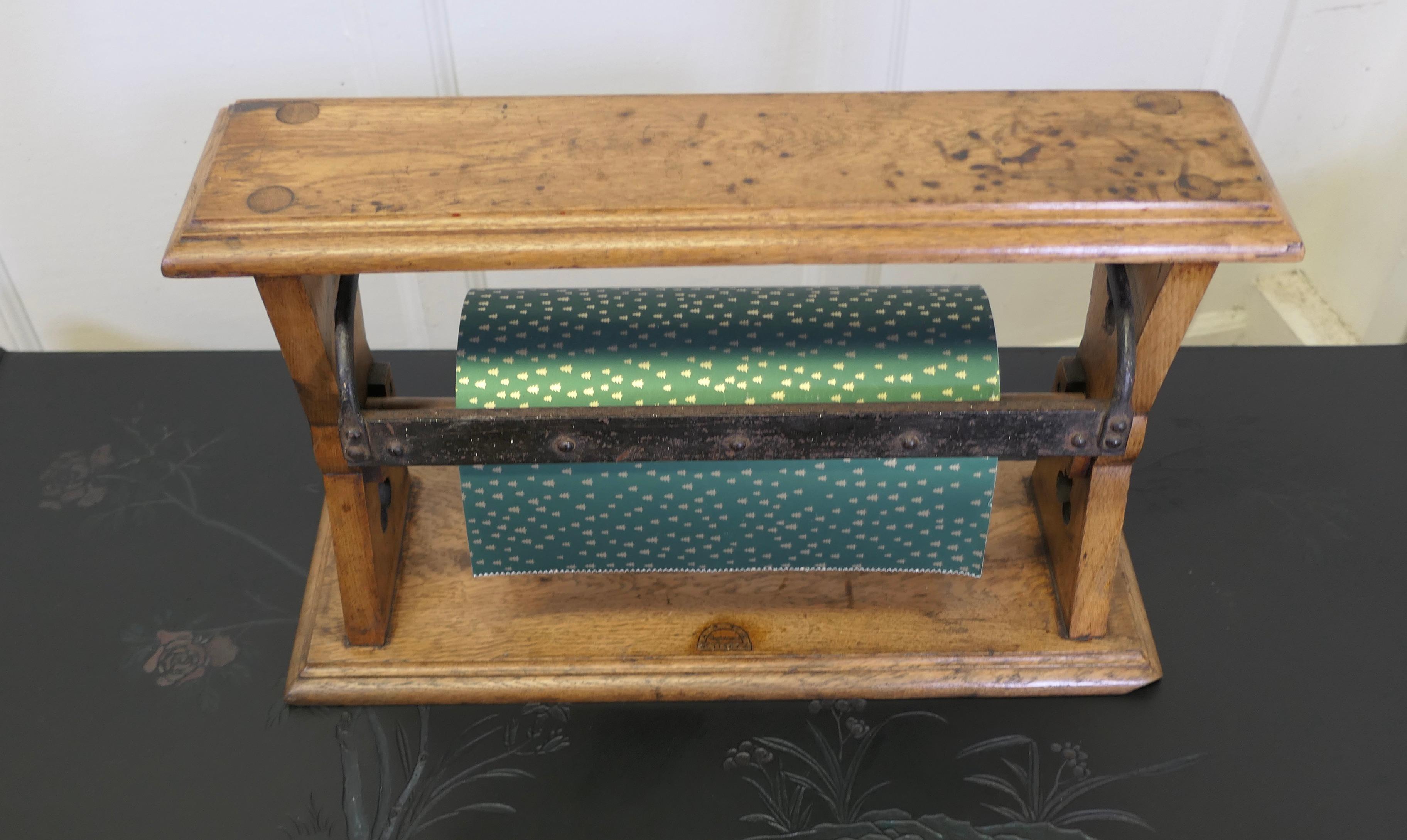 Arts and Crafts Paper Roll Cutter, Shop Wrapping Paper Dispenser     In Good Condition For Sale In Chillerton, Isle of Wight