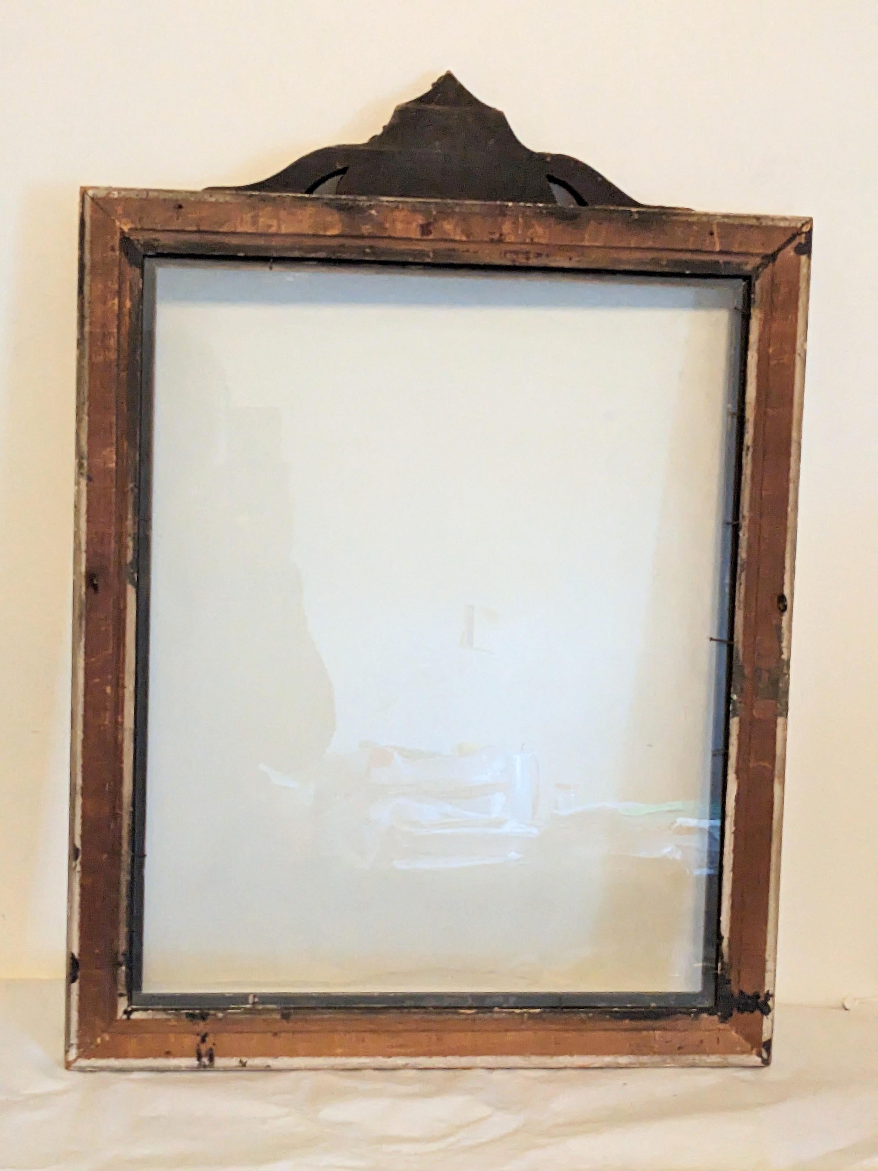 Early 20th Century Arts and Crafts Patinaed Carved Frame For Sale