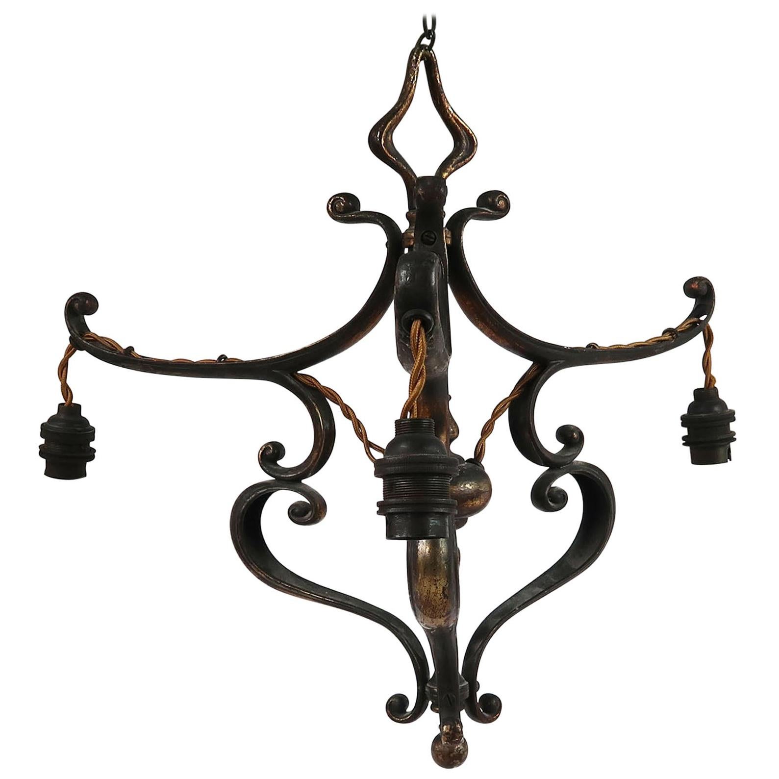 Arts & Crafts Pendant Light Fitting, English, C.1900