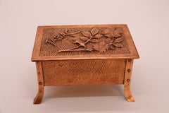 Arts and Crafts period copper cigar or tabac box, French circa 1900