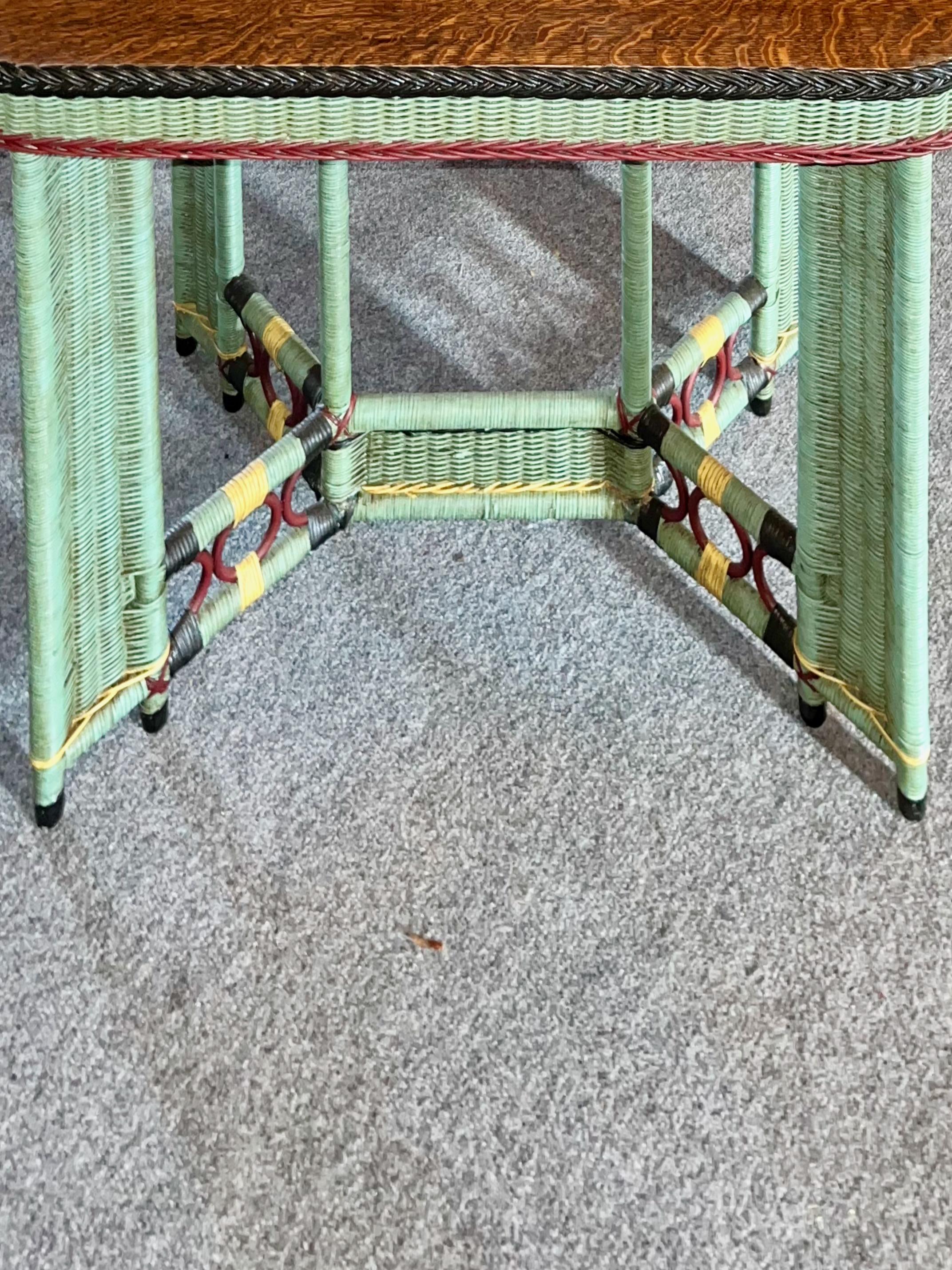 Arts and Crafts Period Library / Lamp table C. 1910 C. with Quarter Sawn Oak Top For Sale 3
