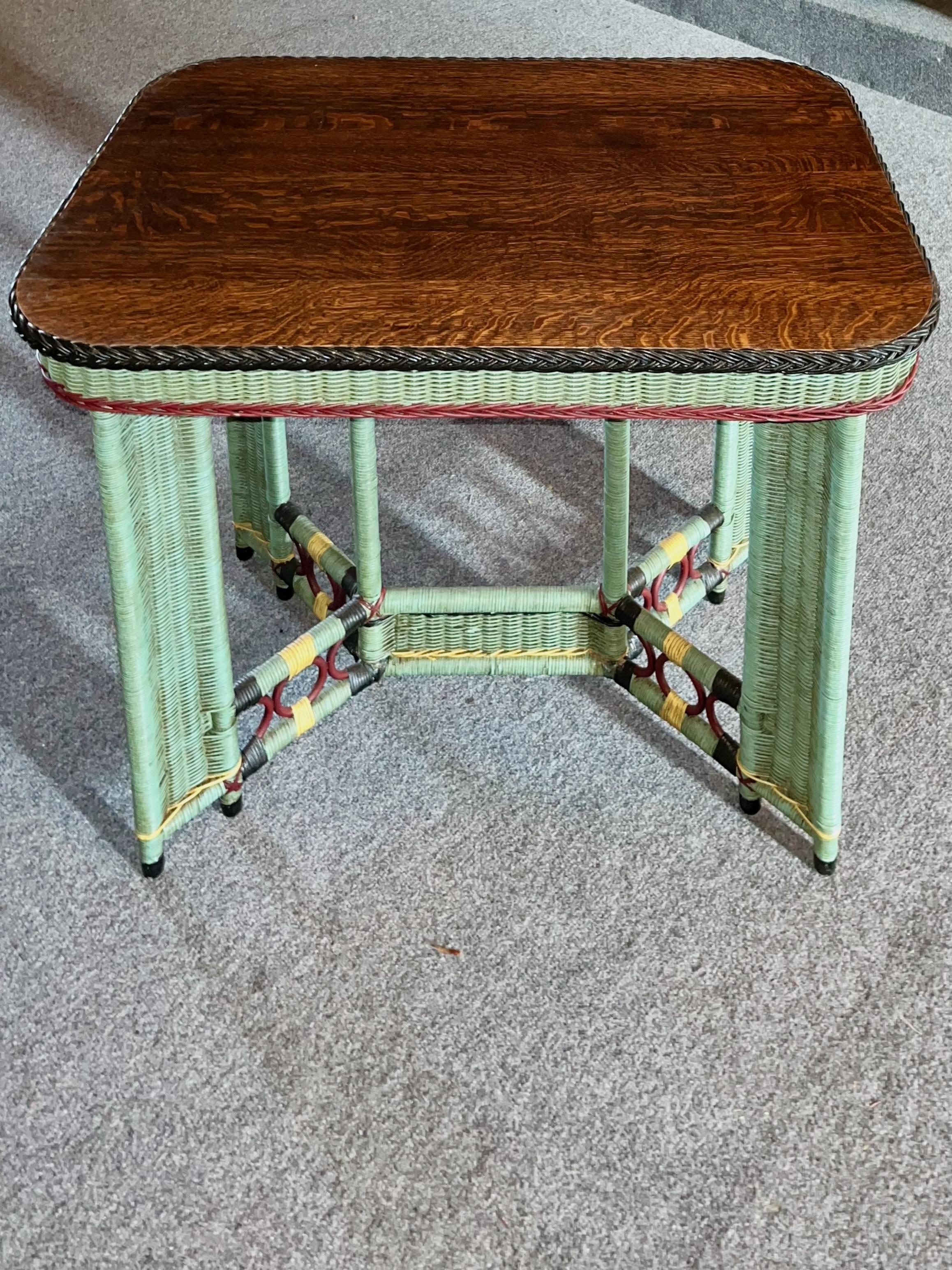 American Arts and Crafts Period Library / Lamp table C. 1910 C. with Quarter Sawn Oak Top For Sale