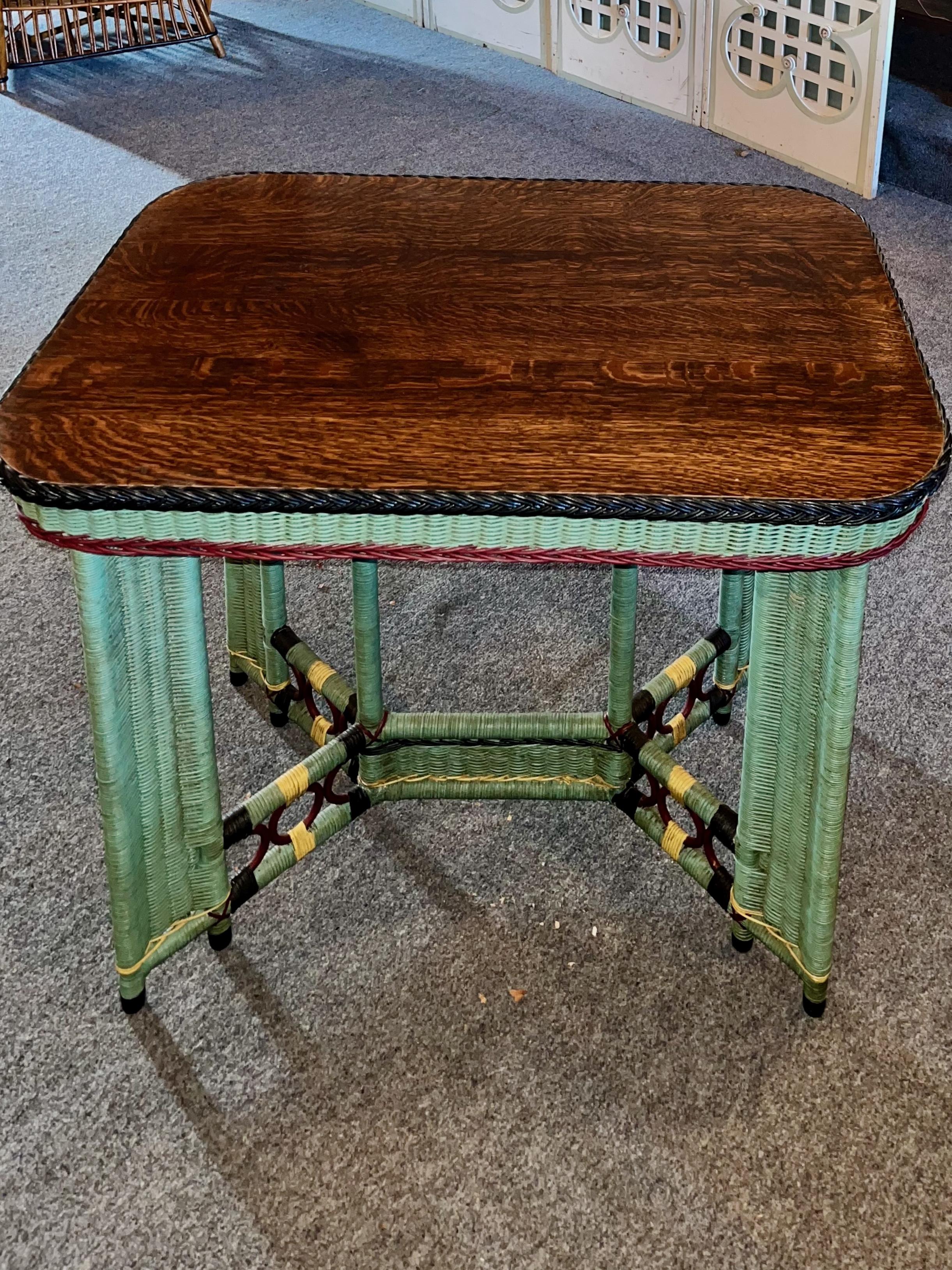 Hand-Crafted Arts and Crafts Period Library / Lamp table C. 1910 C. with Quarter Sawn Oak Top For Sale