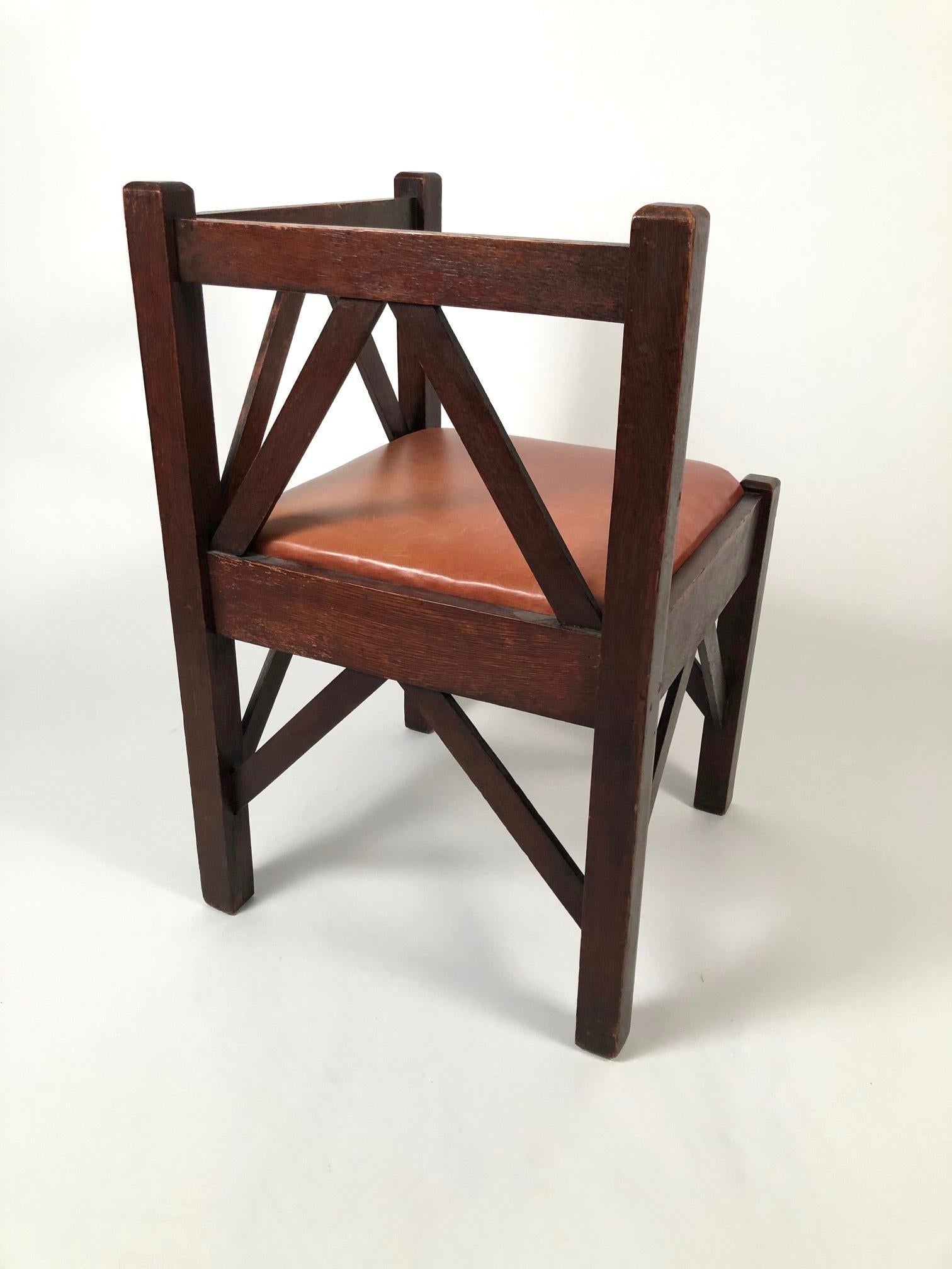 Arts and Crafts Arts & Crafts Period Oak Corner Chair