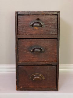 Arts and Crafts Period Small Oak Chest of Three Drawers, Handcrafted, c. 1910