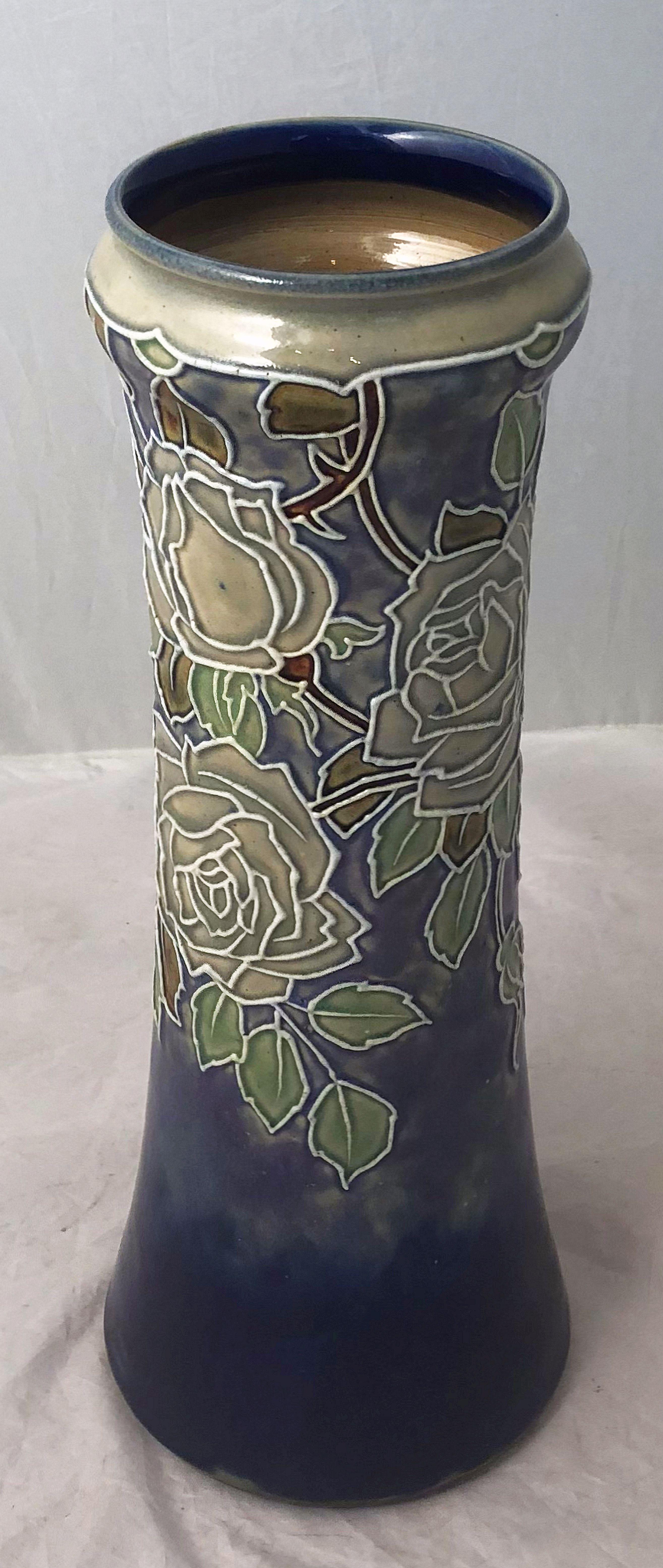 Earthenware Pair of Royal Doulton Vases from the Arts & Crafts Period, 'Priced as a Pair' For Sale