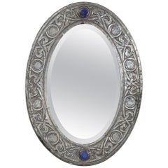 Antique Arts and Crafts Pewter Mirror