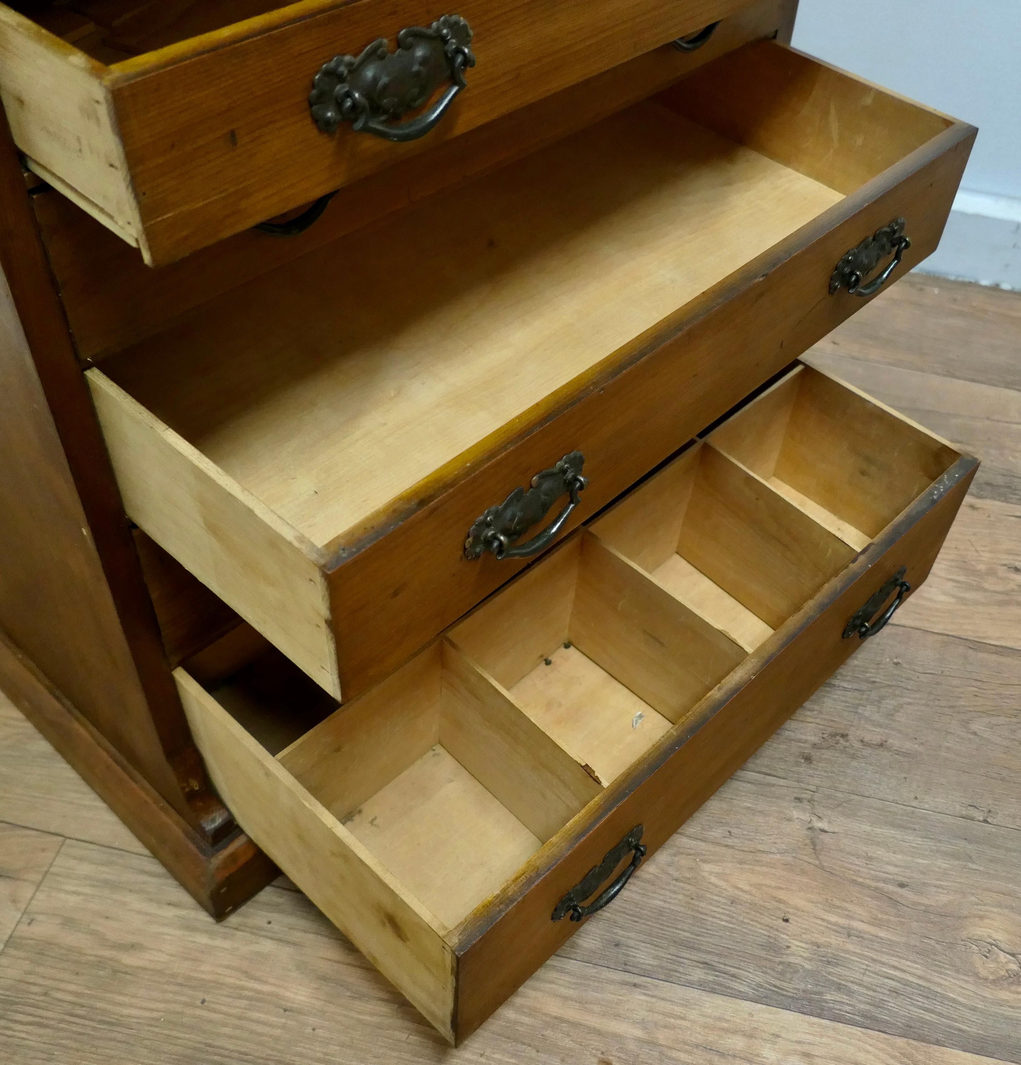 Late 19th Century Arts and Crafts Pine Collectors Cabinet Filing Drawers    For Sale