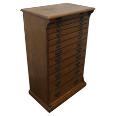 Used Arts and Crafts Pine Collectors Cabinet Filing Drawers   