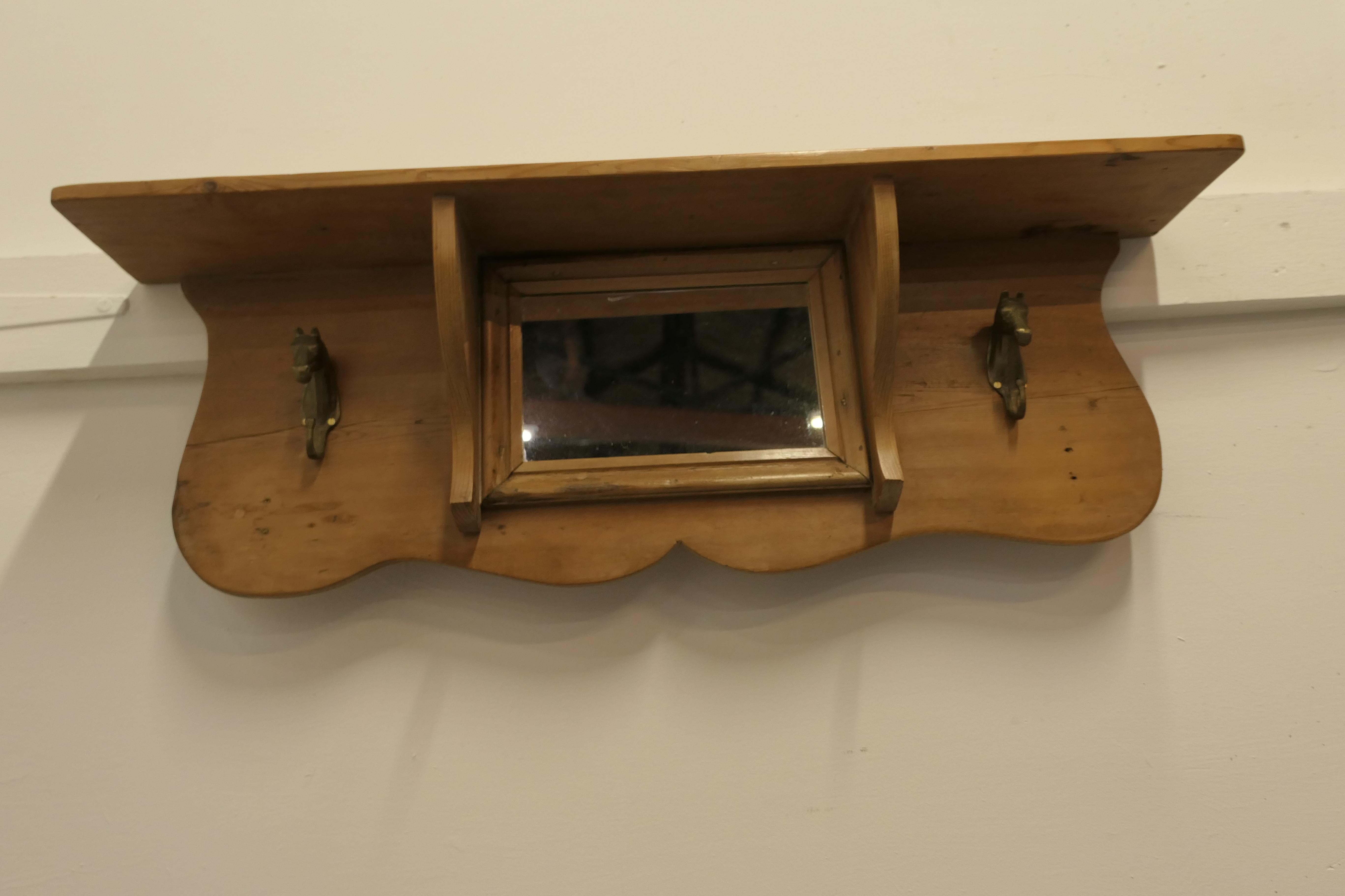 mirror with shelf and hooks