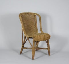 Sedia laterale in rattan e canna di Arts and Crafts, Inghilterra