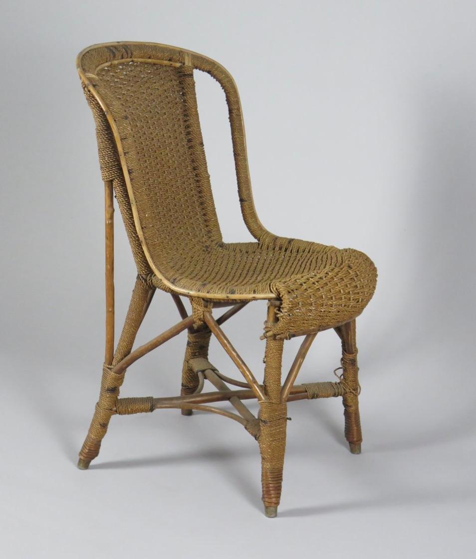 English Arts and Crafts Rattan and Cane Side Chair, England For Sale