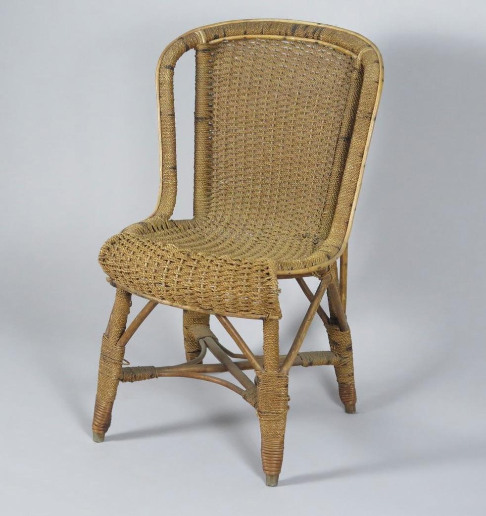 Arts and Crafts Rattan and Cane Side Chair, England In Good Condition For Sale In Pittsburgh, PA