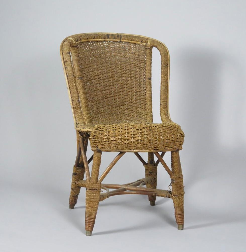 20th Century Arts and Crafts Rattan and Cane Side Chair, England For Sale