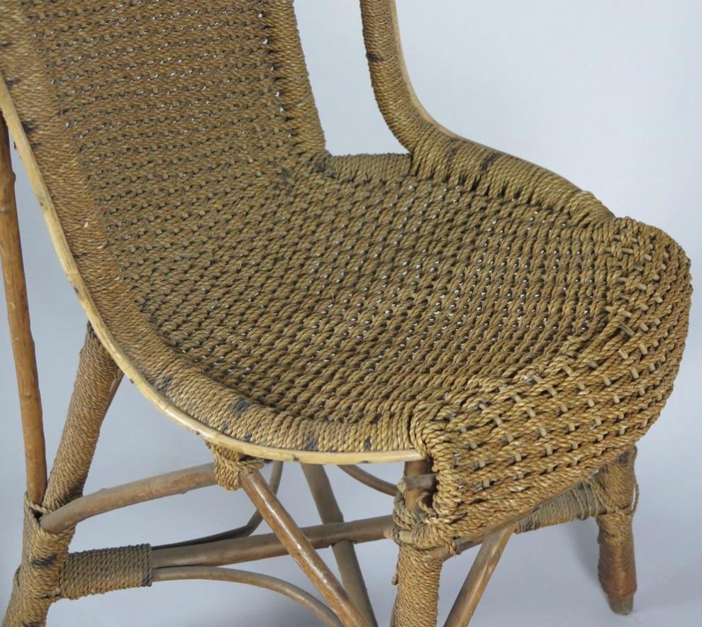 Arts and Crafts Rattan and Cane Side Chair, England For Sale 3