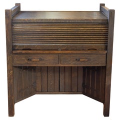 Antique Arts and Crafts Roll Top Desk