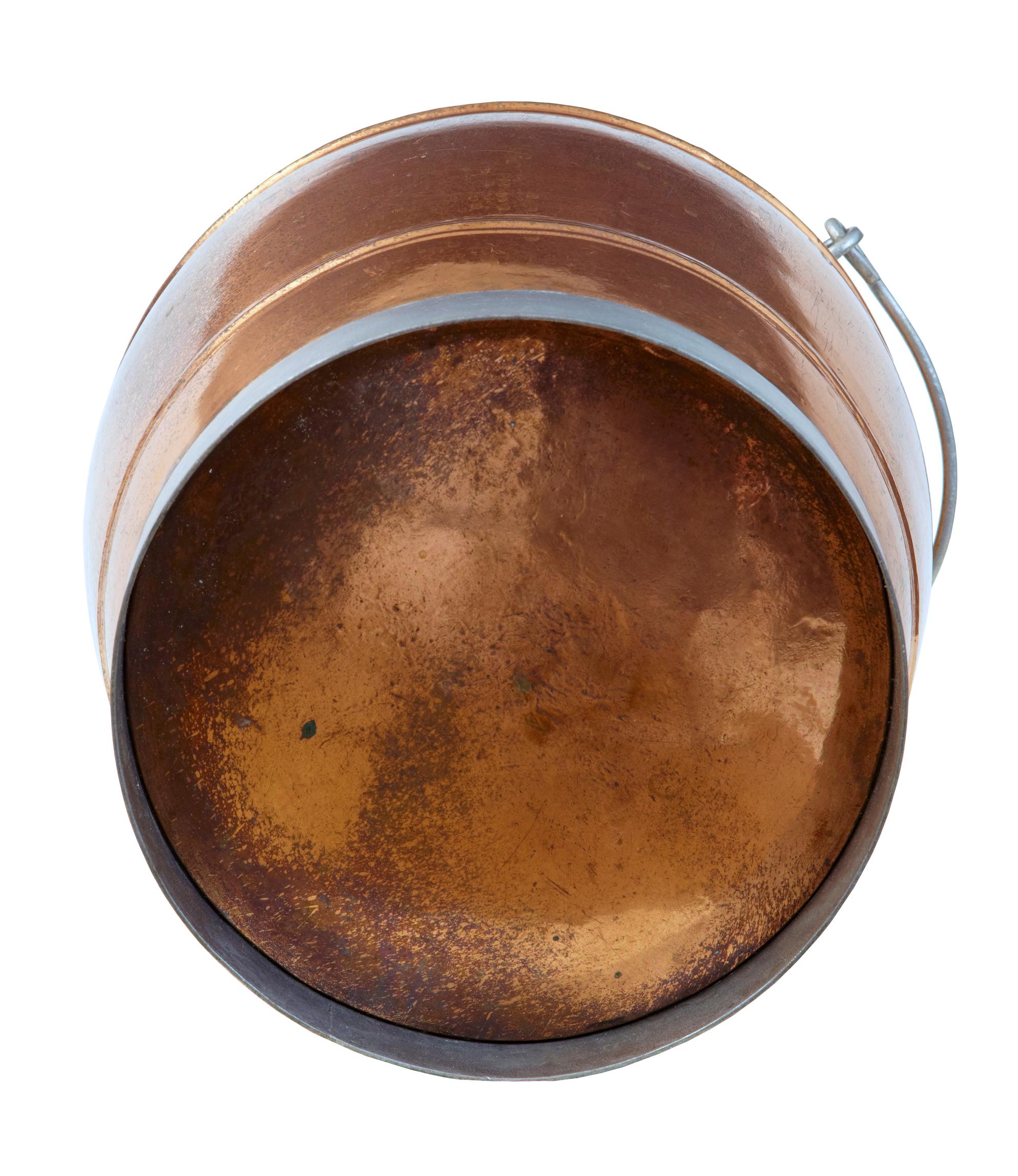 Swedish Arts & Crafts Scandinavian Copper Bucket