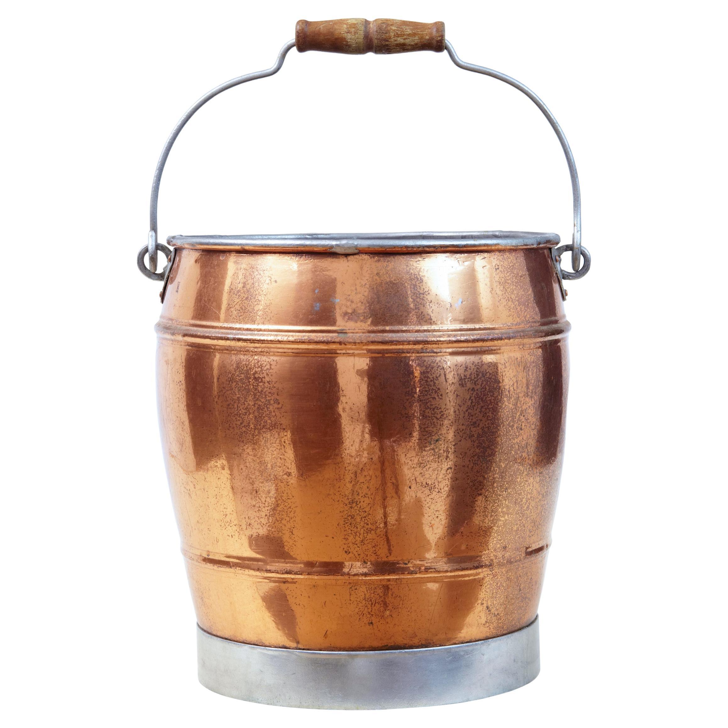 Arts and Crafts Scandinavian Copper Bucket