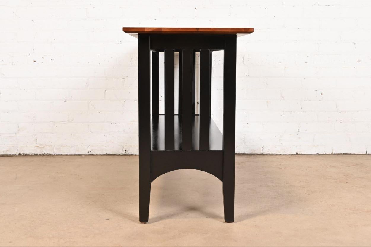 Arts and Crafts Shaker Cherry Wood and Ebonized Console Table 2
