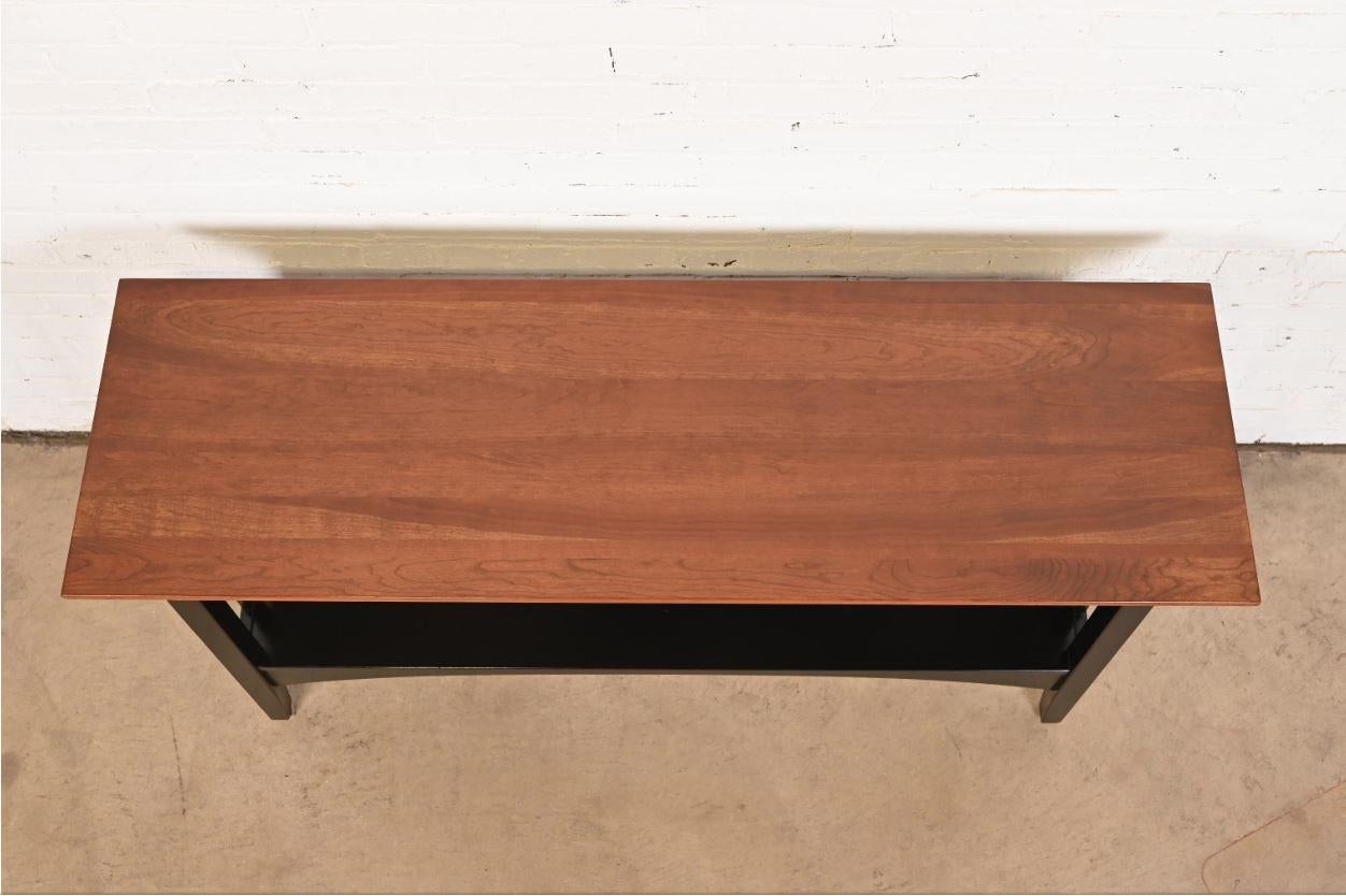 Arts and Crafts Shaker Cherry Wood and Ebonized Console Table 4
