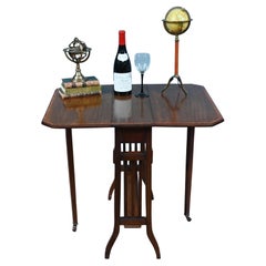 Antique Arts and Crafts Side Table Drop Leaf Mahogany 1910