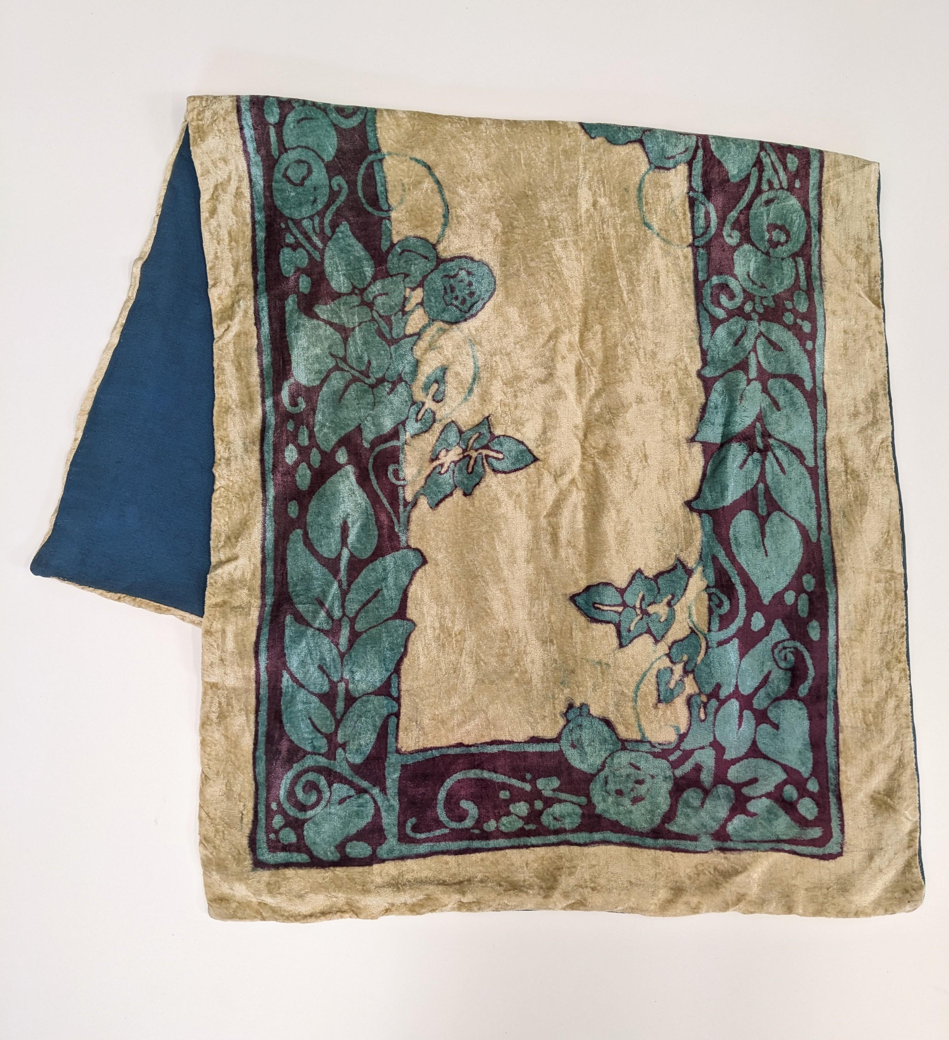 Arts and Crafts Silk Velvet Runner For Sale 1