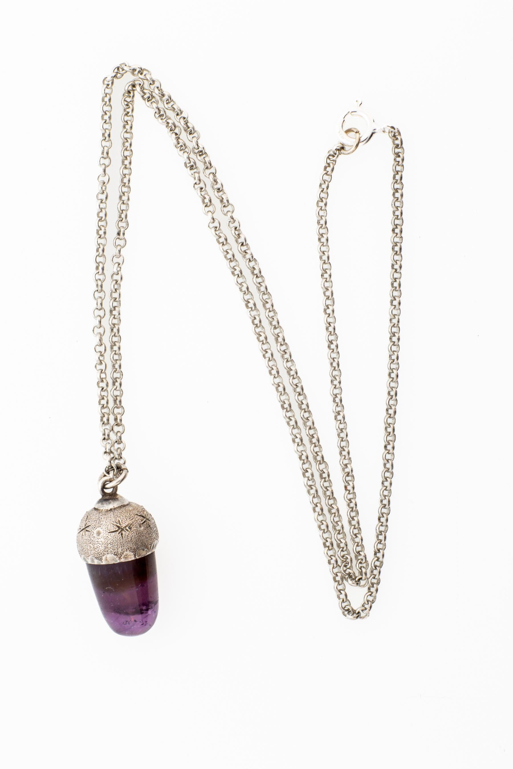 Arts and Crafts Silver and Amethyst Acorn c. 1910 in vendita 1