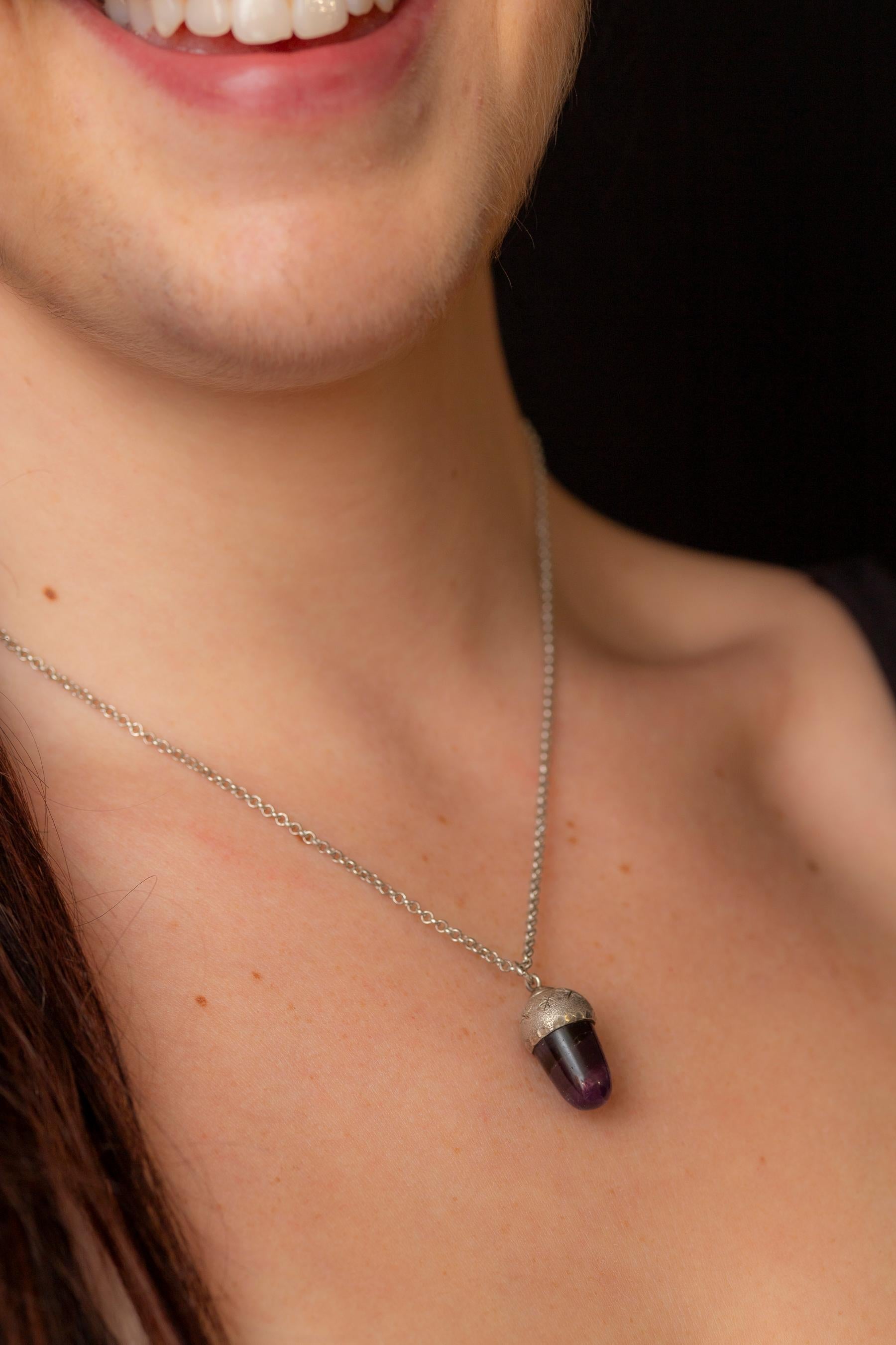 Arts and Crafts Silver and Amethyst Acorn c. 1910 in vendita 3