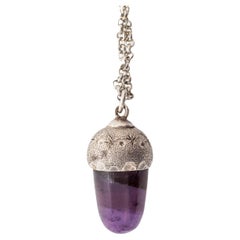 Arts and Crafts Silver and Amethyst Acorn c. 1910