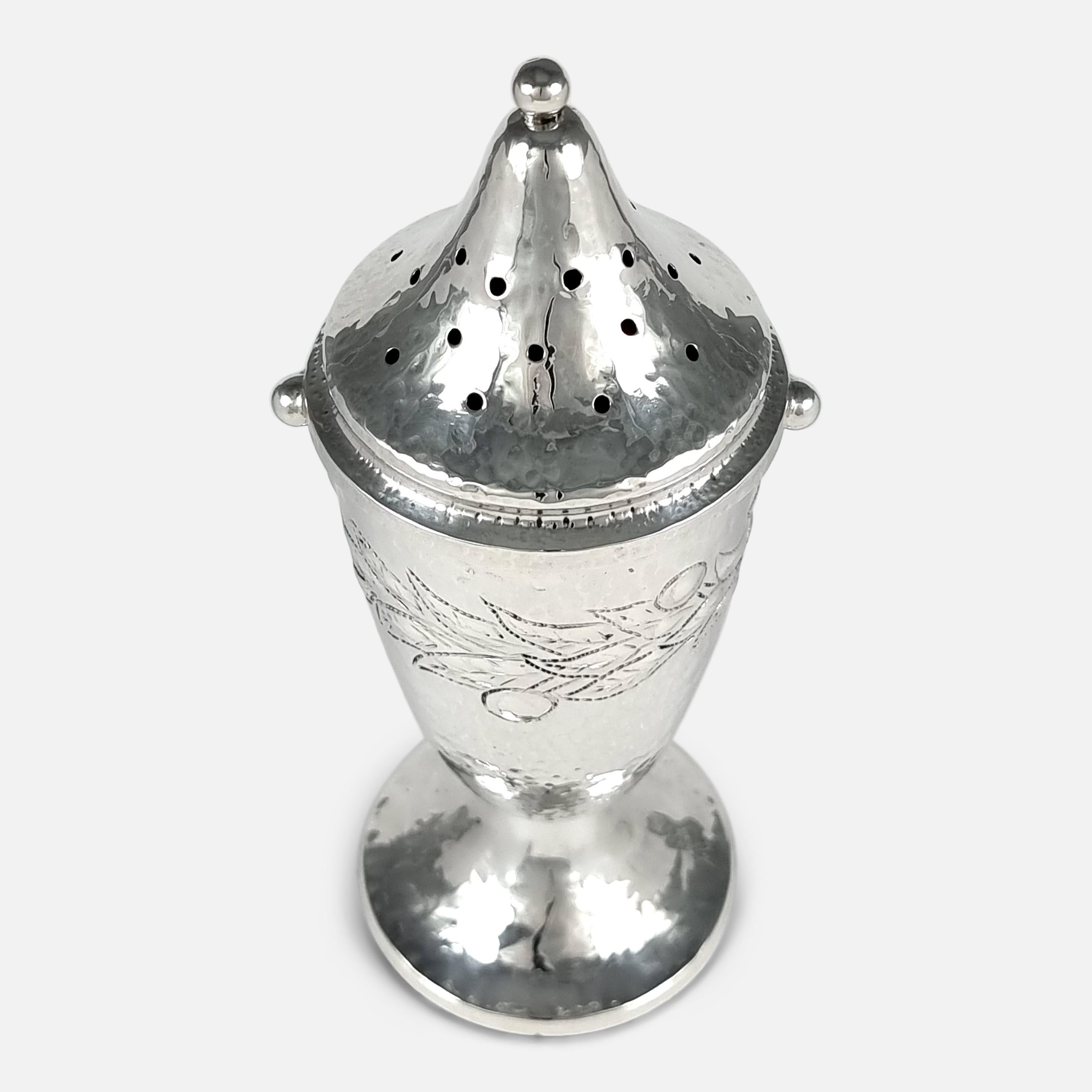 Arts and Crafts Silver Sugar Caster, Albert Edward Bonner, 1911 In Good Condition In Glasgow, GB