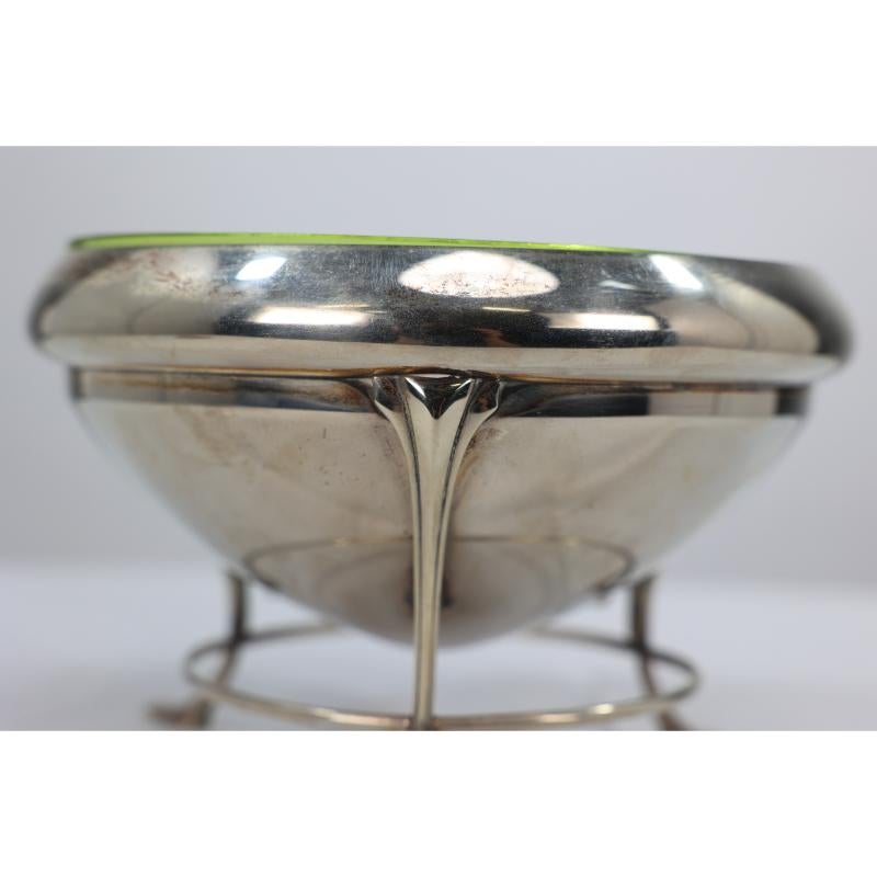 Silver Plate WAS Benson style Arts & Crafts silver-plate centrepiece with conical shaped bowl For Sale