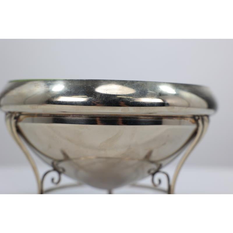 WAS Benson style Arts & Crafts silver-plate centrepiece with conical shaped bowl For Sale 1