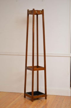 Arts and Crafts Solid Oak Hall Stand Coat Rack