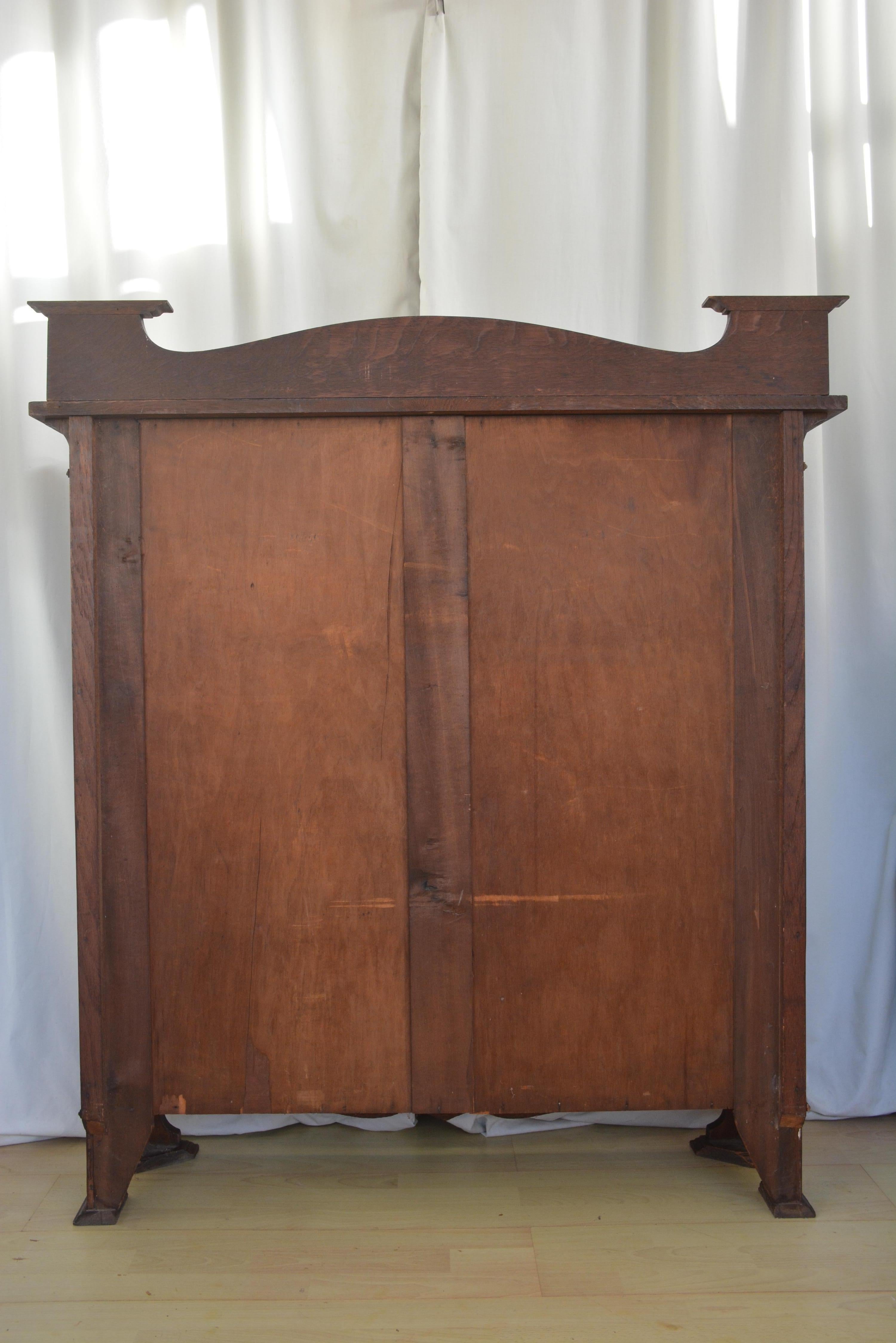 Arts and Crafts Librería abierta de roble macizo c1900 en venta 12