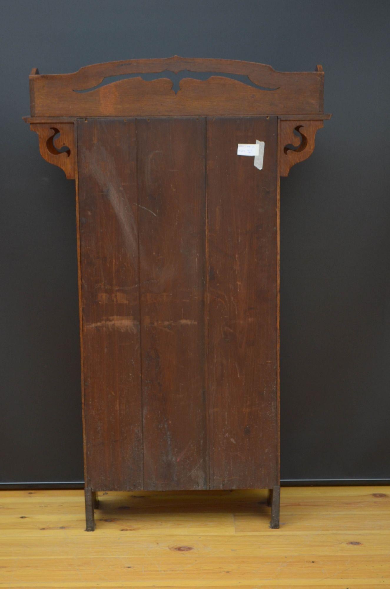 Arts and Crafts Solid Oak Open Bookcase For Sale 6