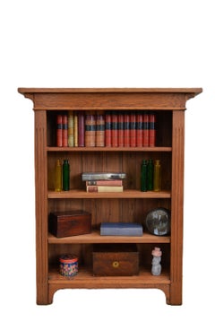 Arts And Crafts Solid Oak Open Bookcase