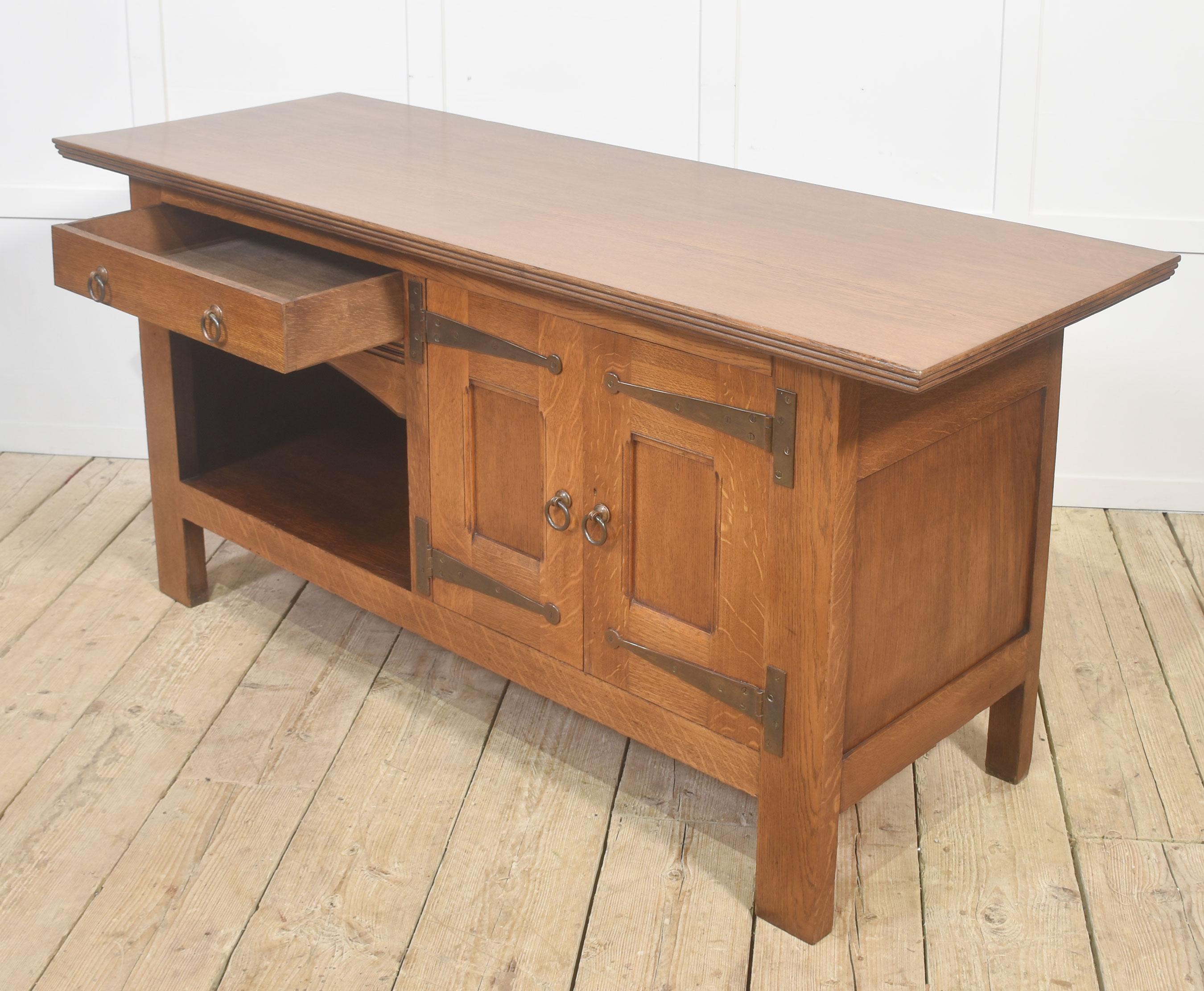 Arts and Crafts Solid Oak Sideboard For Sale 5