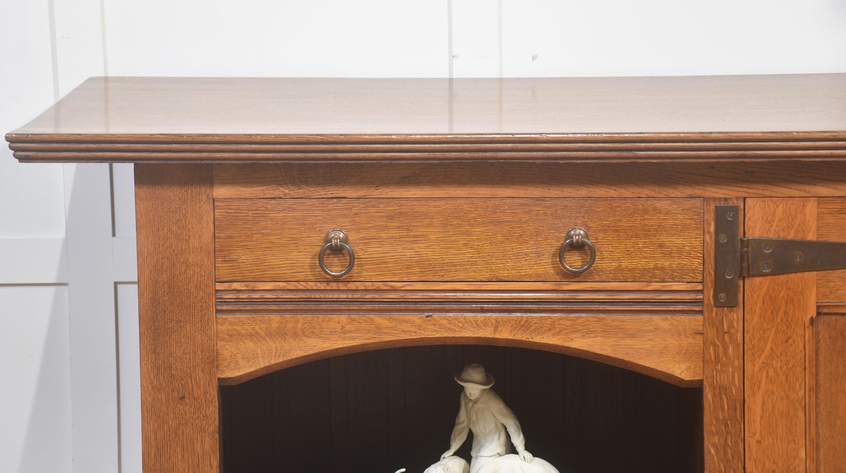 Arts and Crafts Solid Oak Sideboard For Sale 7