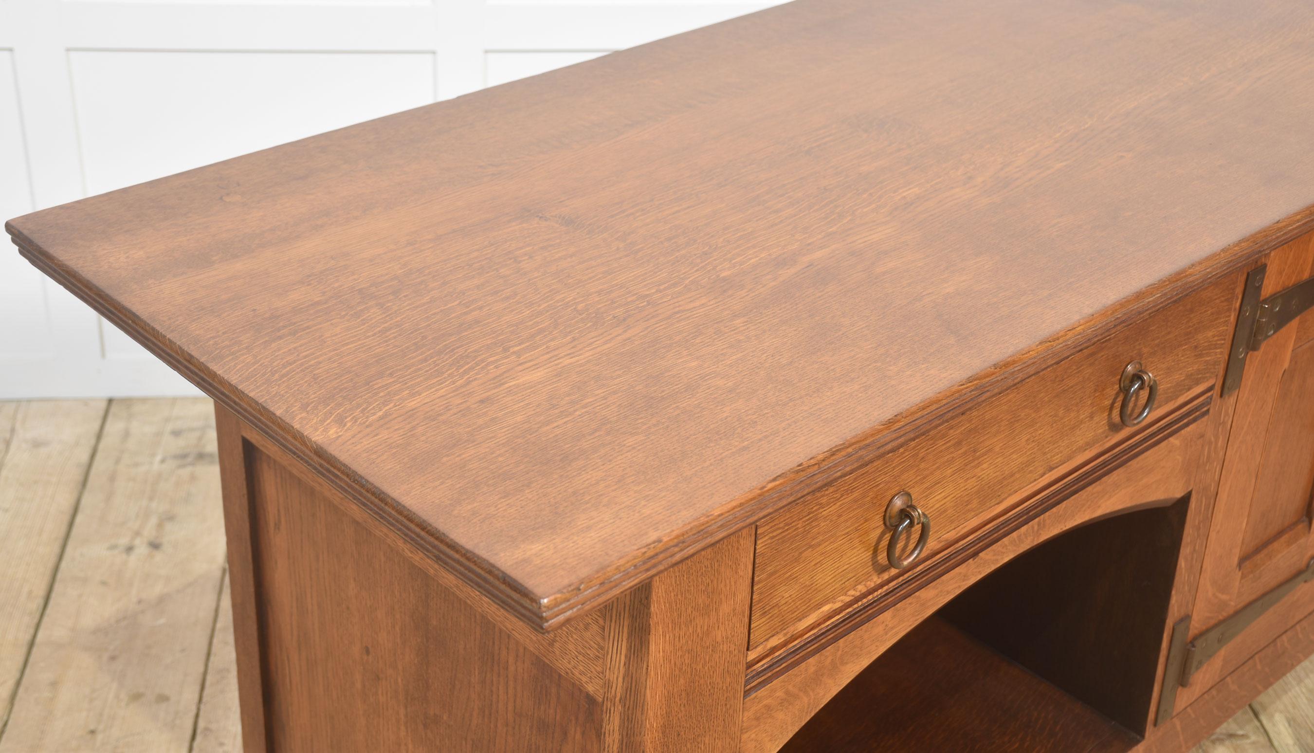 Arts and Crafts Solid Oak Sideboard For Sale 3