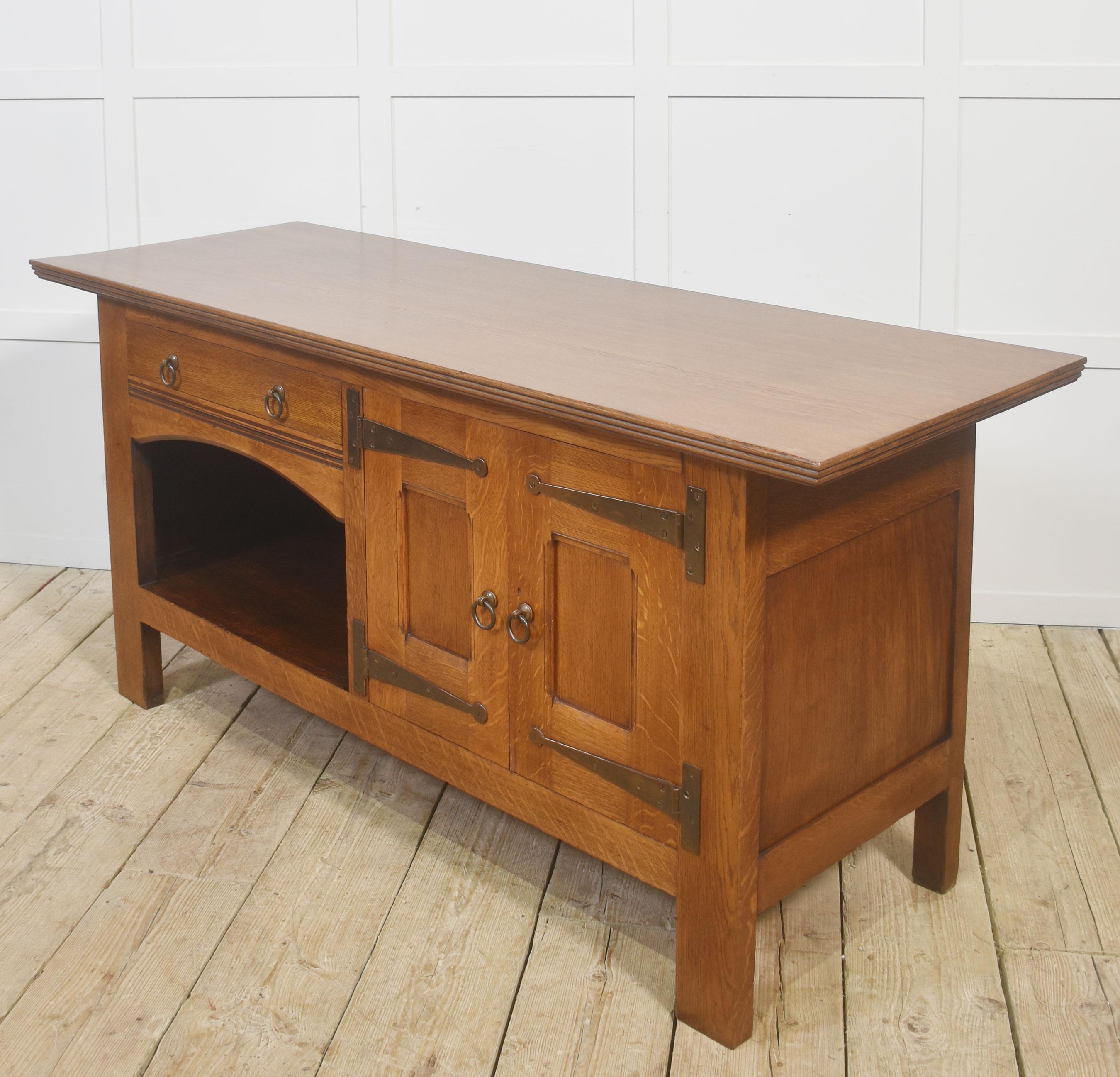 Arts and Crafts Solid Oak Sideboard For Sale 4