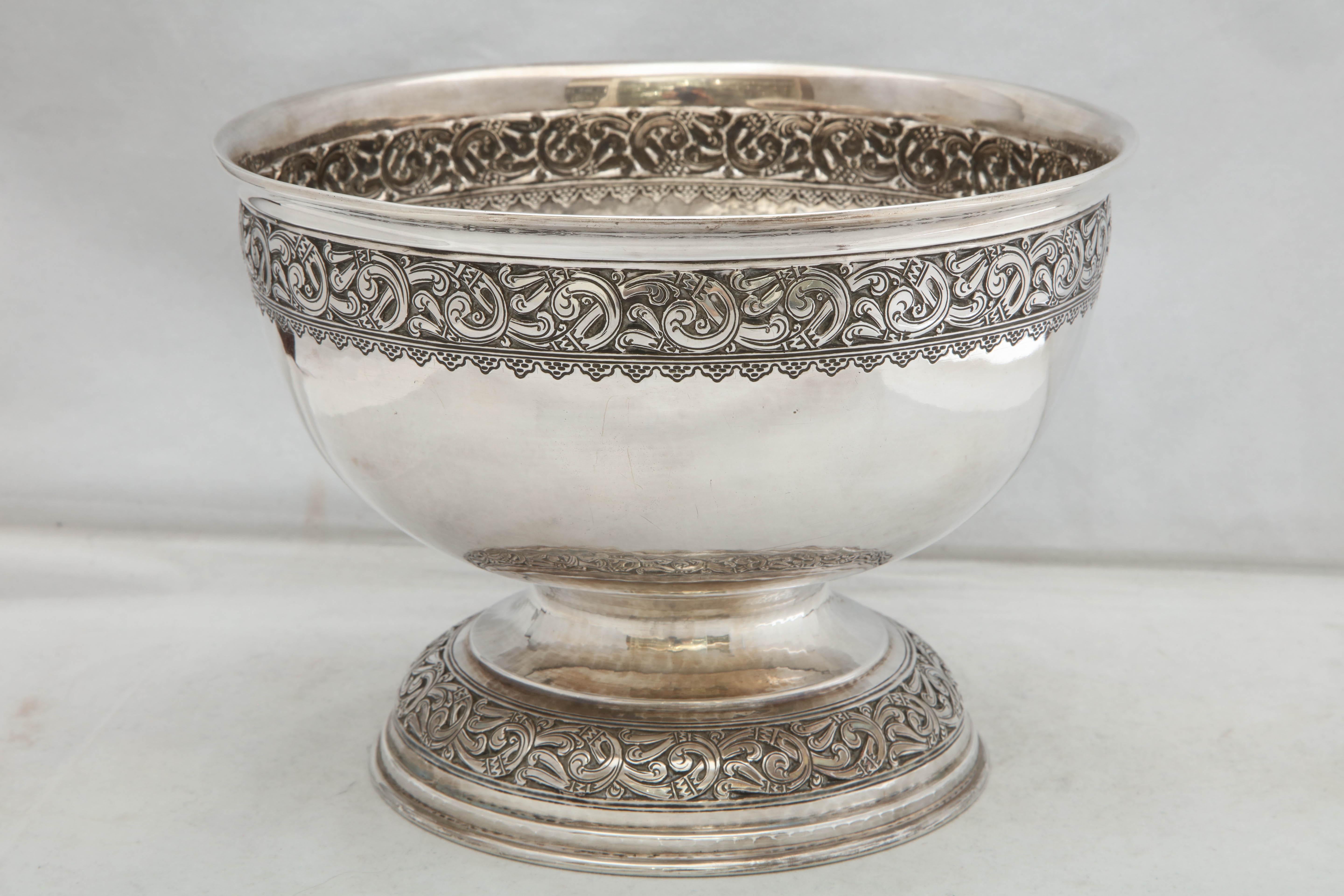 English Arts and Crafts Sterling Silver Celtic Style Centerpiece Bowl by Liberty and Co. For Sale