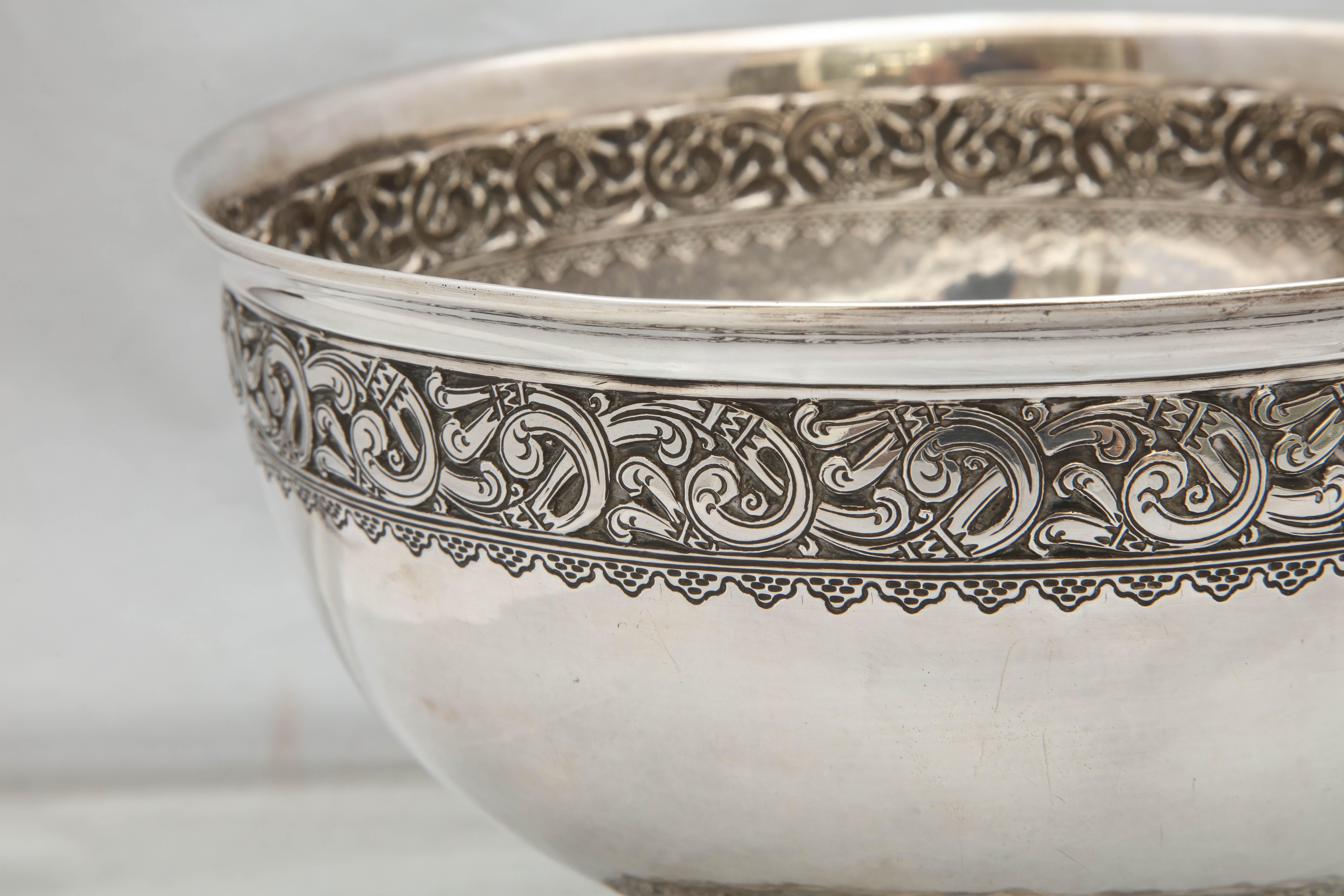 Arts and Crafts Sterling Silver Celtic Style Centerpiece Bowl by Liberty and Co. For Sale 1