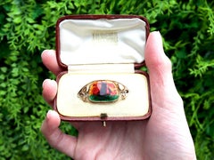 Arts and Crafts Style Enamel and 15k Yellow Gold Brooch by Murrle Bennet & Co