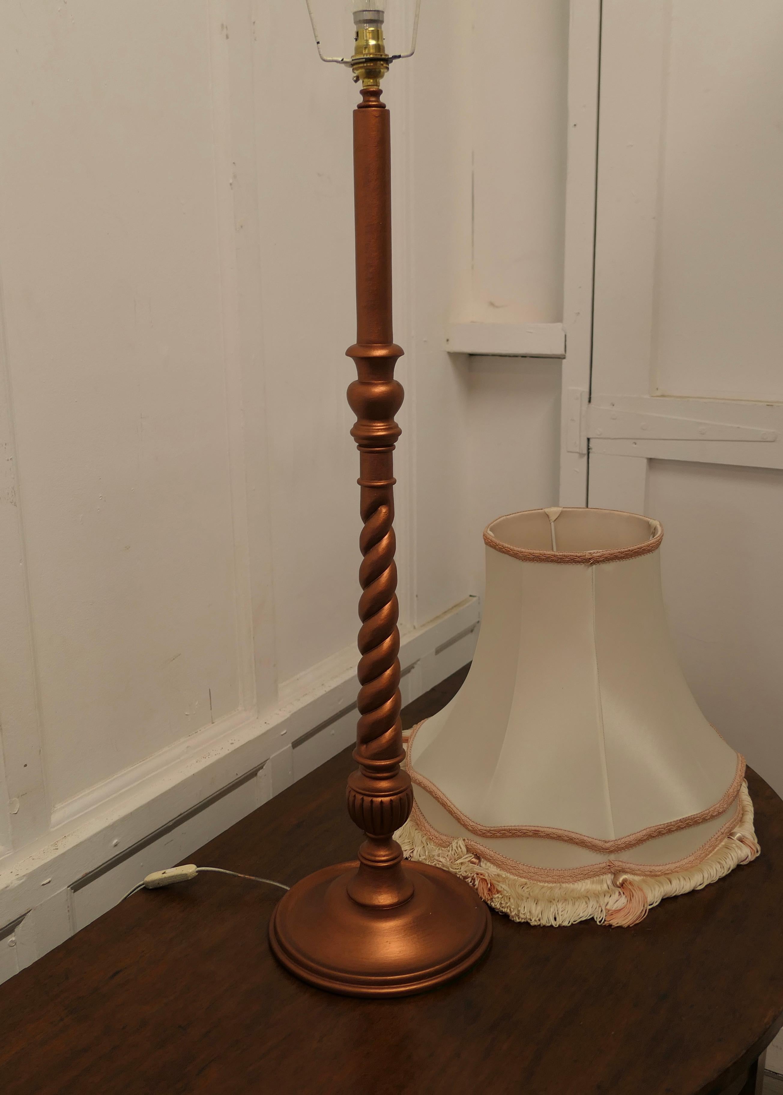 Oak Arts and Crafts Style Half Standard Lamp This Is a Very Attractive Piece For Sale