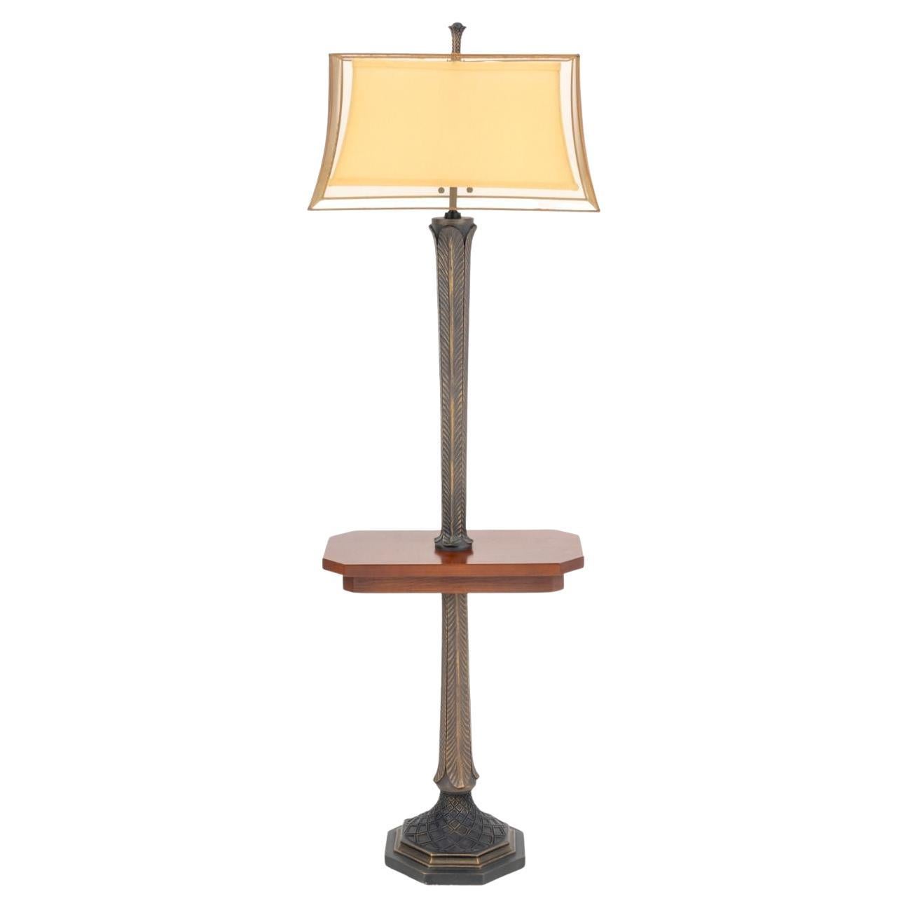 Lámpara de pie de caoba estilo Arts and Crafts